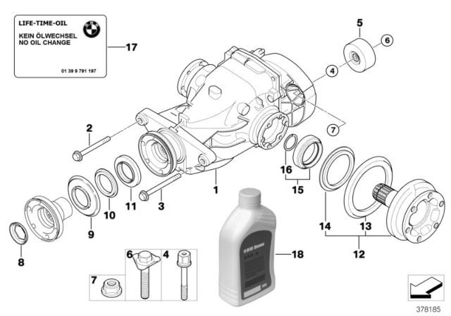 2007 BMW 750Li Differential - Drive / Output Diagram