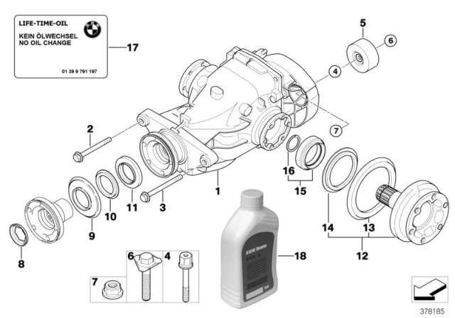 2008 BMW 750Li Rear Differential Diagram for 33107537986