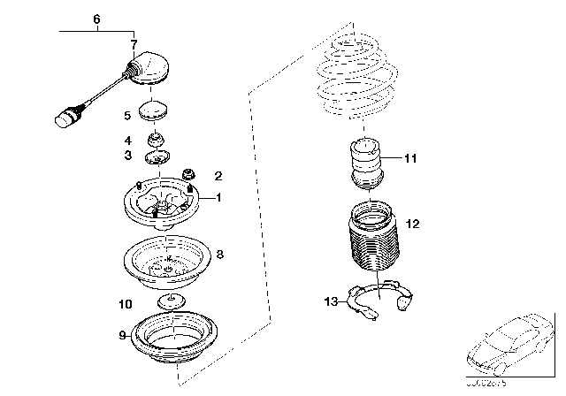 2008 BMW 760Li Guide Support / Spring Pad / Attaching Parts Diagram