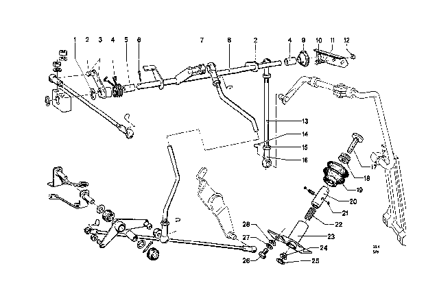 1969 BMW 2000 Accelerator Pedal / Rod Assy Diagram 4