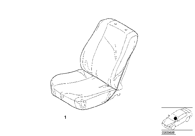1995 BMW 318i Easy-On/Easy-Off Seat Cover Diagram
