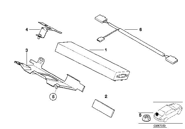 2003 BMW Z8 Fixing Bow For Transmitter-Receiver Diagram for 84138363001