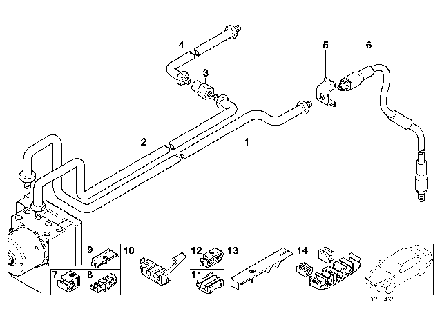 2002 BMW Z3 M Tubing Support Diagram for 16121184705
