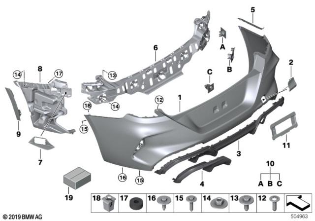 2020 BMW M8 M Trim Panel, Rear Diagram