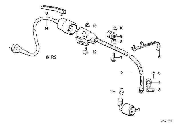 1985 BMW 524td Engine Block Preheating Diagram