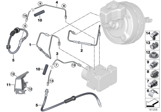 2008 BMW M3 Brake Pipe, Front Diagram