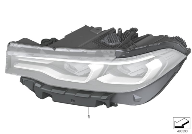 2019 BMW X7 Headlight, Led, Ahl, Right Diagram for 63117933322