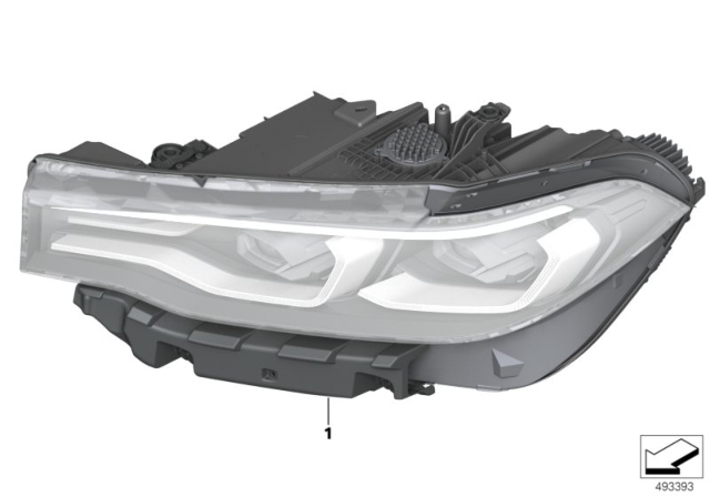 2019 BMW X7 HEADLIGHT, LED, AHL, LEFT Diagram for 63119852951