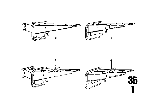 1973 BMW 3.0CS Pedals - Supporting Bracket Diagram 1