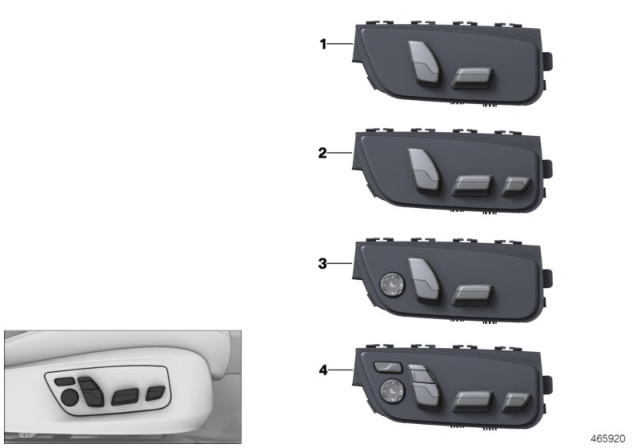 2016 BMW 750i Seat Adjustment Switch Diagram 2