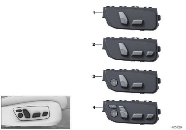 2017 BMW Alpina B7 Seat Adjustment Switch Diagram 2