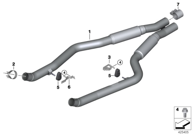 2018 BMW X5 M Exhaust System Diagram 1