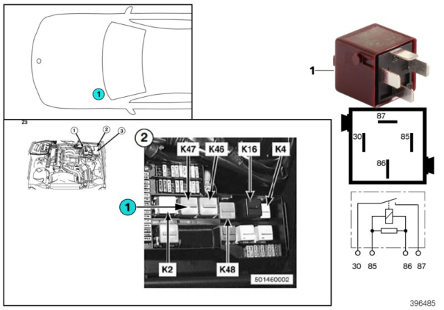 2002 BMW Z3 Relay, Fog Light Diagram