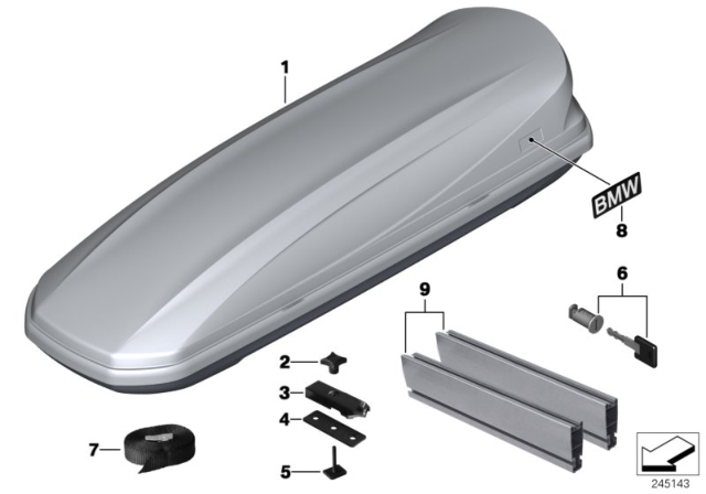 1996 BMW 840Ci Roof Box Diagram 2