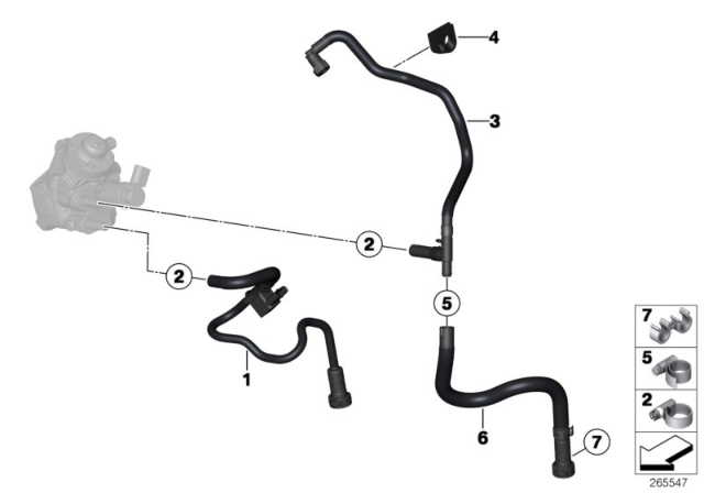 2015 BMW 328d Fuel Pipes / Mounting Parts Diagram