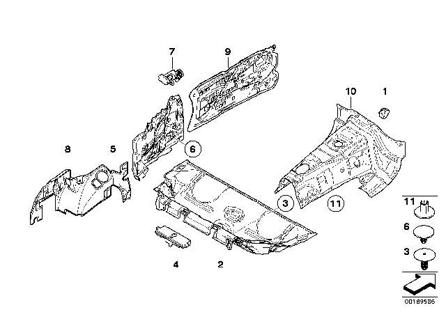 2013 BMW 135i Sound Insulation Trunk Left Diagram for 51486960413