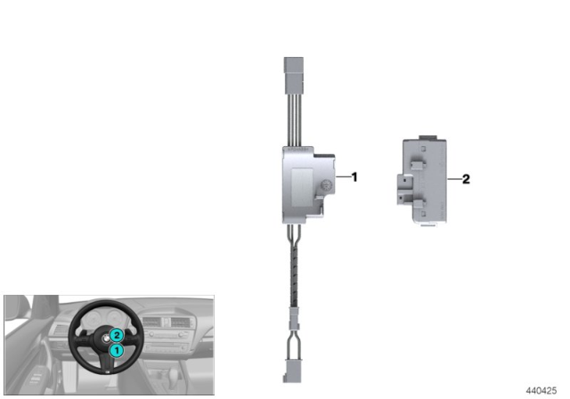 2020 BMW X1 Control Unit, Steering Wheel Electronics Diagram