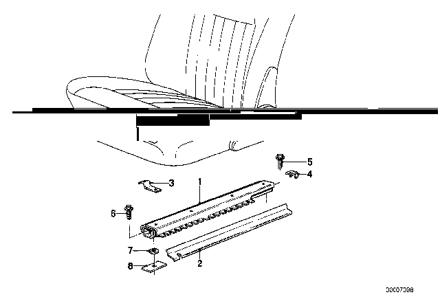 1978 BMW 530i Front Seat Rail Diagram