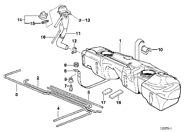 1995 BMW 318ti Vent Pipe, Fuel Diagram for 16111182225