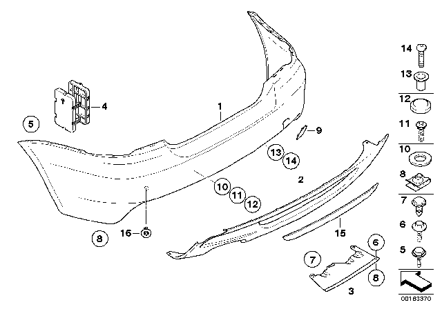 2008 BMW 128i M Trim Panel, Rear Diagram