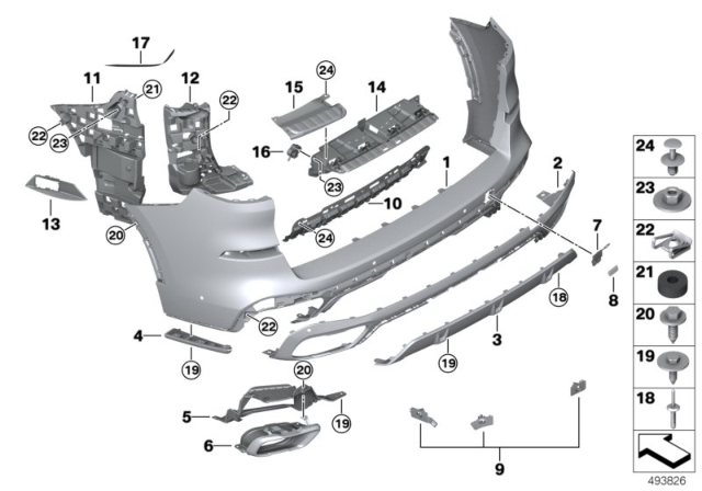 2019 BMW X5 M Trim Panel, Rear Diagram
