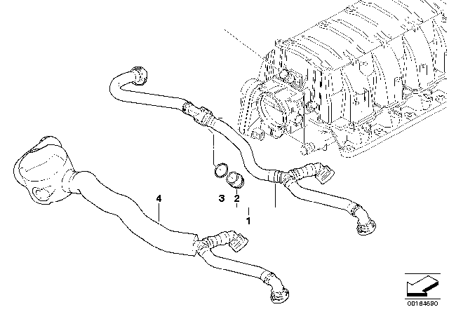 2007 BMW Alpina B7 Crankcase - Ventilation Diagram