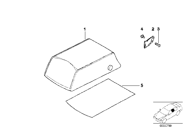 2002 BMW 330xi Rear Seat Centre Armrest Diagram 1