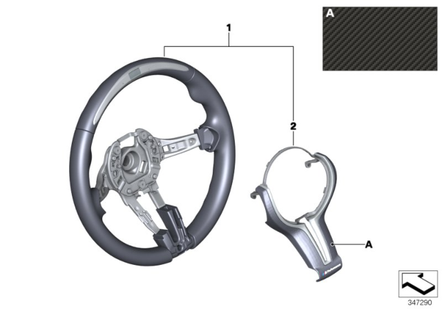 2020 BMW M4 M Performance Steering Wheel Diagram 2