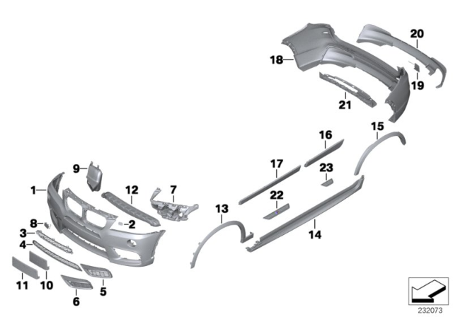 2017 BMW X3 Retrofit, M Aerodynamic Kit Diagram 2