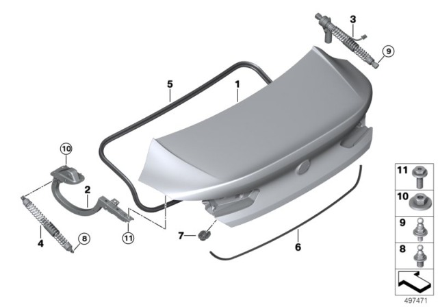 2020 BMW 840i Gran Coupe SPINDLE DRIVE, TAILGATE Diagram for 51247453768