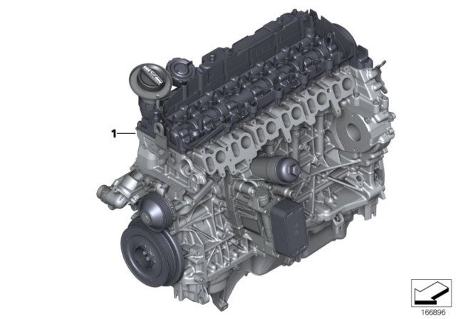 2014 BMW X5 Exchange Short Engine Diagram for 11002289227