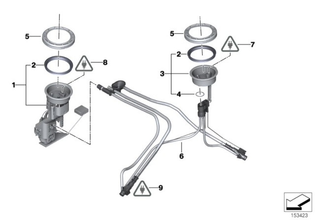 2003 BMW X5 Cable Set For Tank With Sucking Jet Pump Diagram for 16111184427