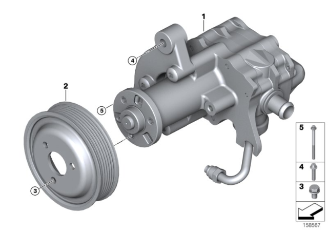 2010 BMW X5 Power Steering Pump Diagram 1