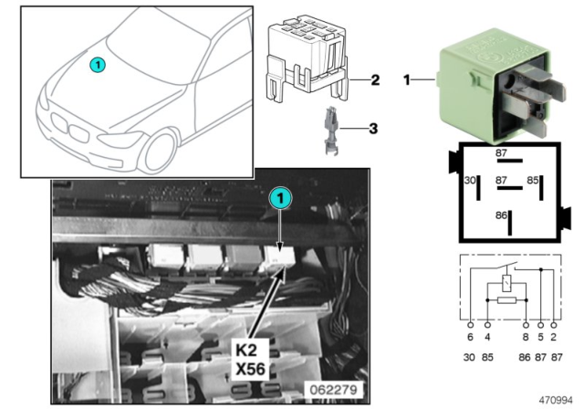 2001 BMW 325Ci Relay, Fanfare Diagram