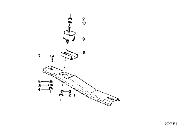 1979 BMW 528i Cross Member Diagram for 23711175314