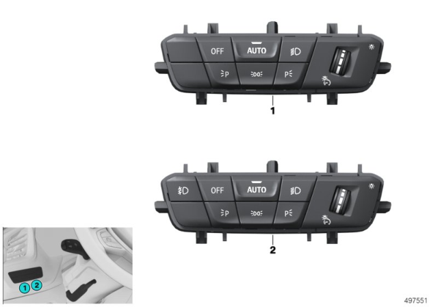 2020 BMW Z4 Light Operating Unit US Diagram