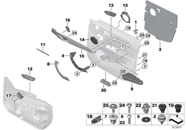 2020 BMW X1 Trim, Switch Cluster, Driver'S Side Diagram for 51417417544