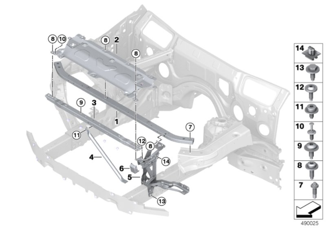 2020 BMW X3 M SUPPORT FOR FRONT PANEL RIGH Diagram for 51648080066