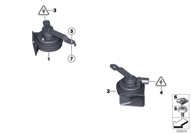 2015 BMW X3 High Pitch Horn Diagram for 61337217703