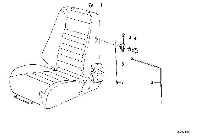 1981 BMW 320i Recaro Sports Seat Diagram 4