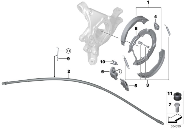 2018 BMW M2 Parking Brake / Brake Pads Diagram