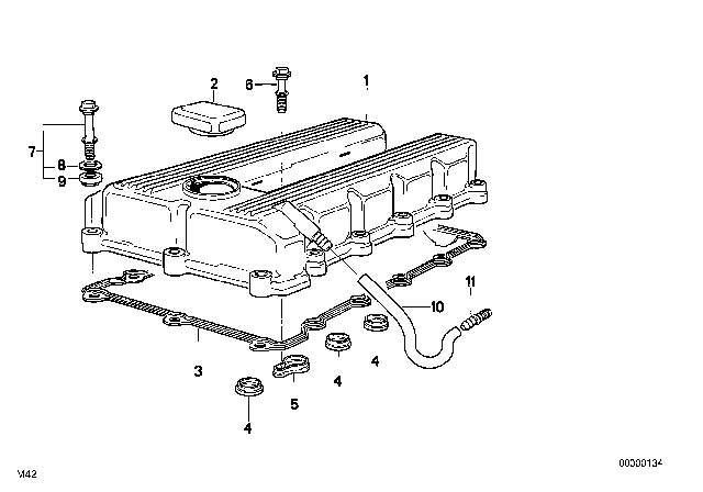 1991 BMW 318is Cylinder Head Cover Diagram