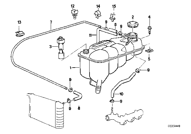 1992 BMW M5 Expansion Tank Diagram