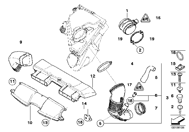 2011 BMW 335d Filtered Air Pipe Diagram for 13717808156