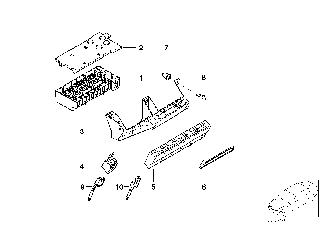 2004 BMW X5 Single Components For Fuse Housing Diagram