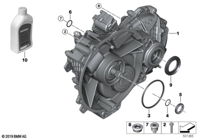 2019 BMW i3 Electric Gearbox / Mounting Diagram