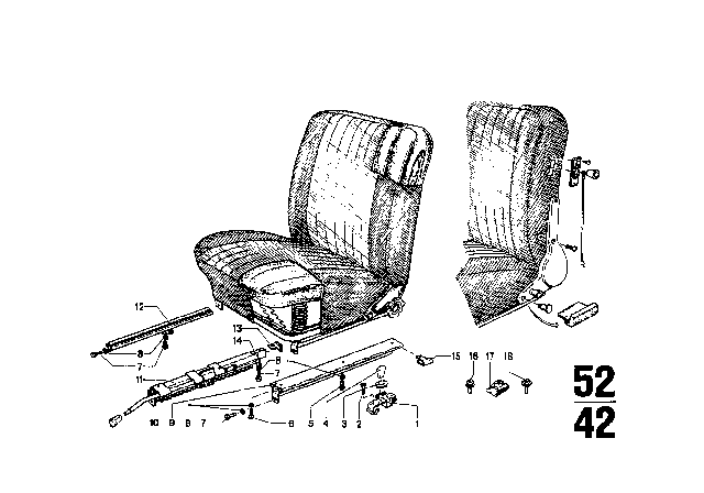 1971 BMW 2002tii Seat Rail Diagram