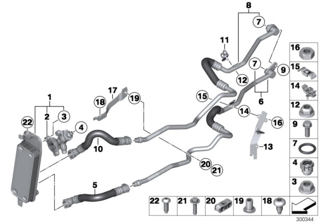 2013 BMW 750Li xDrive Transmission Oil Cooler Diagram for 17217638678