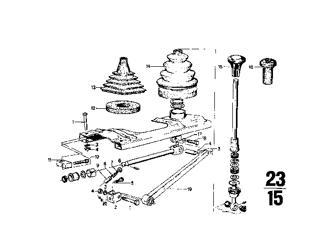 1973 BMW 2002tii Shift Lever Diagram 1