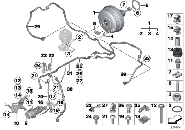 2013 BMW ActiveHybrid 7 Seal, Brake Booster Diagram for 34336850655